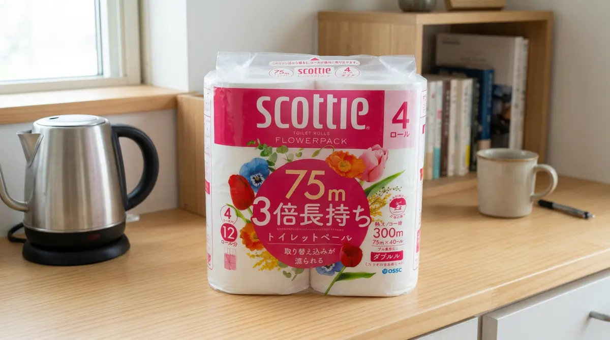 トイレットペーパーの替え、もう面倒くさくない。スコッティ3倍長持ちを箱買いしてる話