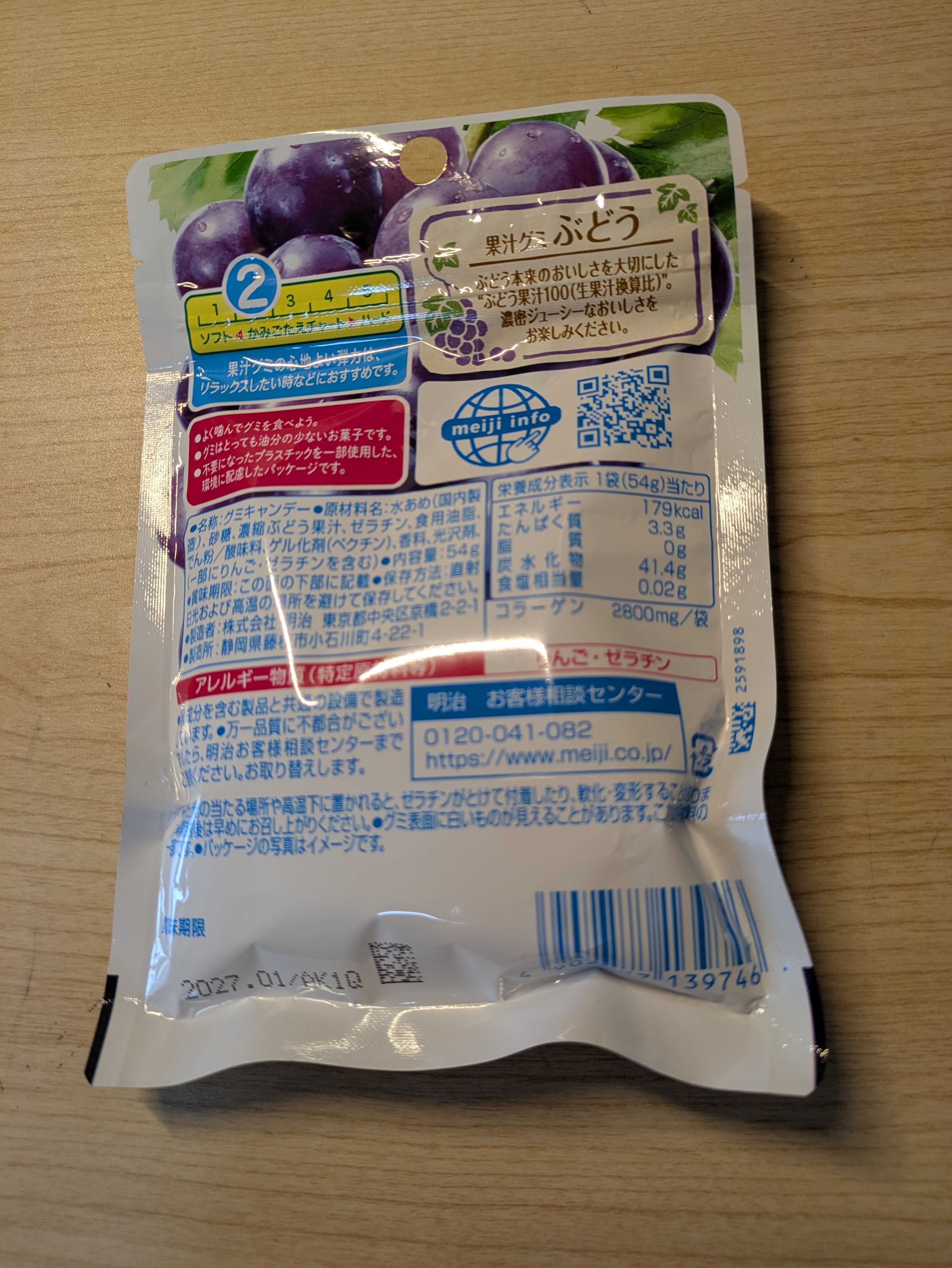 パッケージ裏面（成分表）